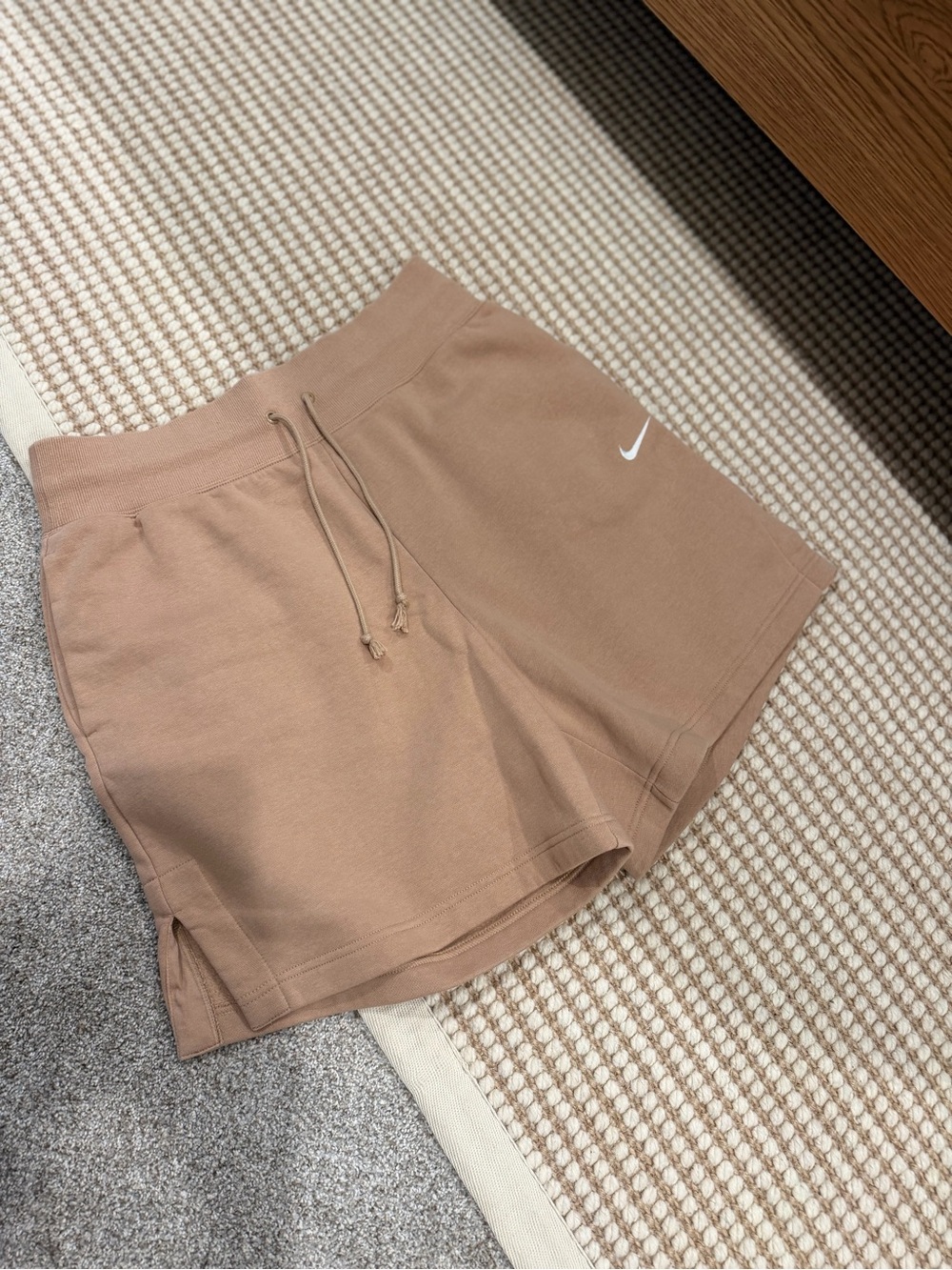 Nike Women's Tan Drawstring Athletic Shorts (M)